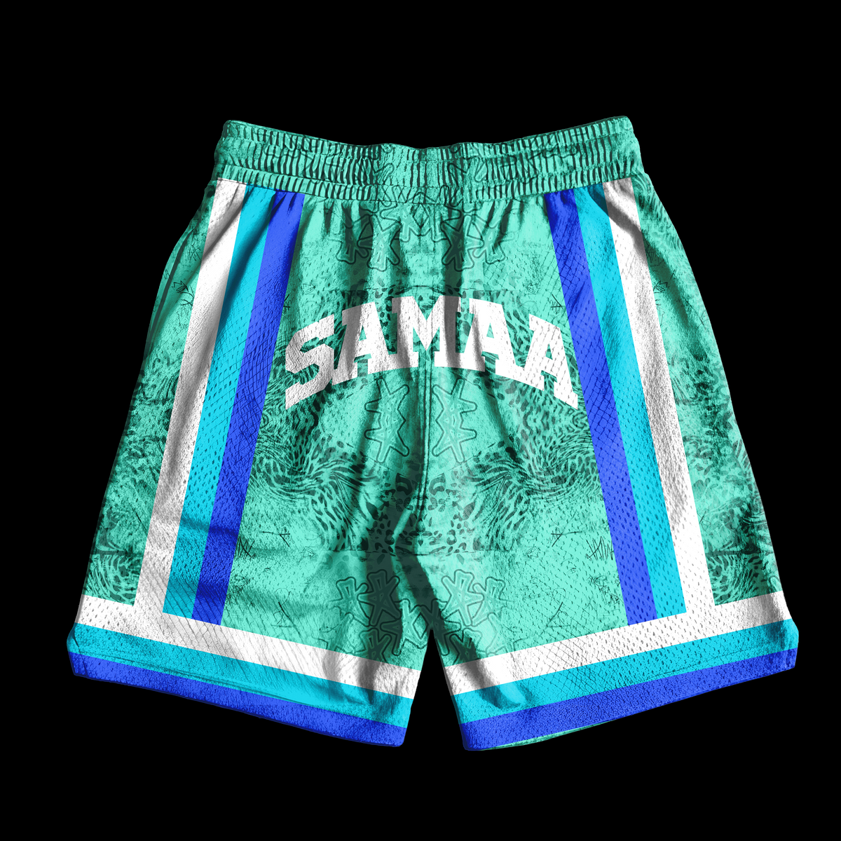 SAMAA TURQUOISE BLUE BASKETBALL SHORTS